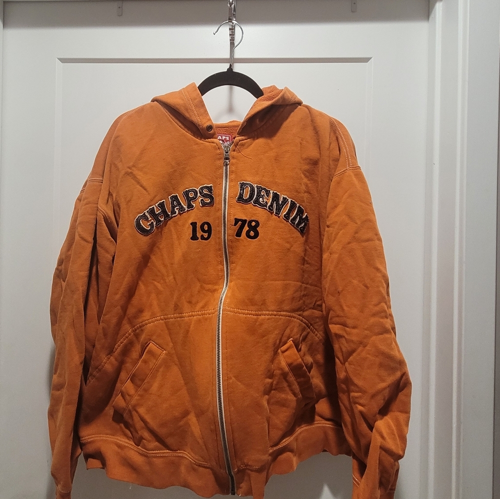 XL Chaps Denim Zipper Hoodie